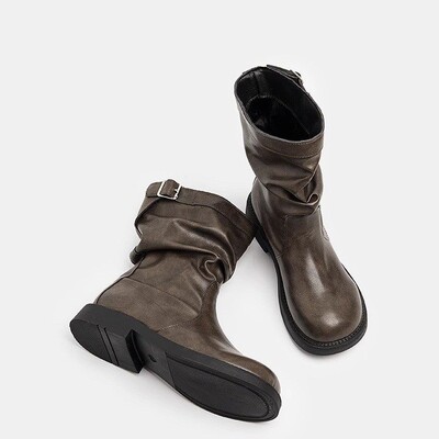 Coarse heeled boots knight boots women's short boots粗跟靴