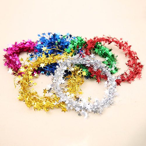 7.5-meter Christmas tree colorful  wire five-star rattan藤条