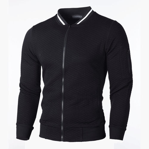 Men's plaid zipper stand up collar sweatshirt jacket格子外套