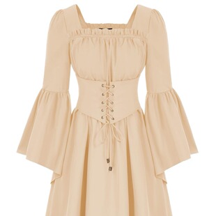 back big retro sleeve dress长裙 elastic women Flying swing