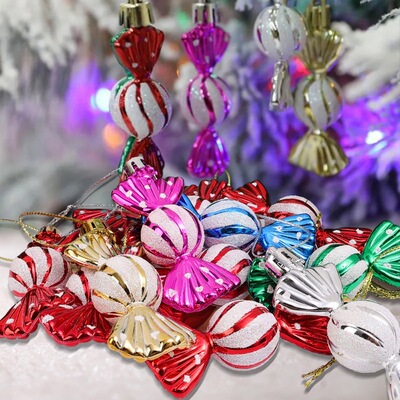 Christmas round candy electroplated plastic painted ball彩球