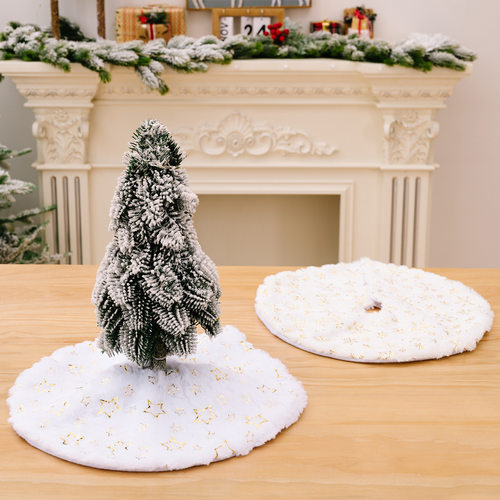 圣诞雪花白色树裙Christmas snowflake glitter white tree skirt