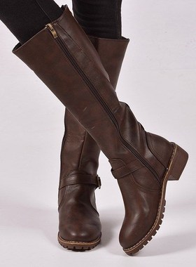 ladies winter pu leather flat boots for women long shoes2020