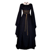 sleeved dress irregular Long women Halloween costume连衣裙