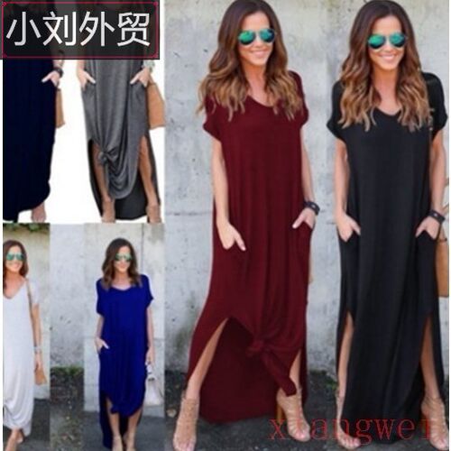 summer women's vest long Dress Casual Bohemian skirt连衣裙女