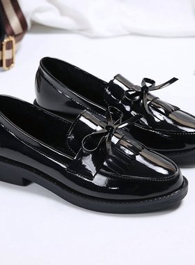 women's plus size small leather shoes欧美女粗跟大码小皮鞋
