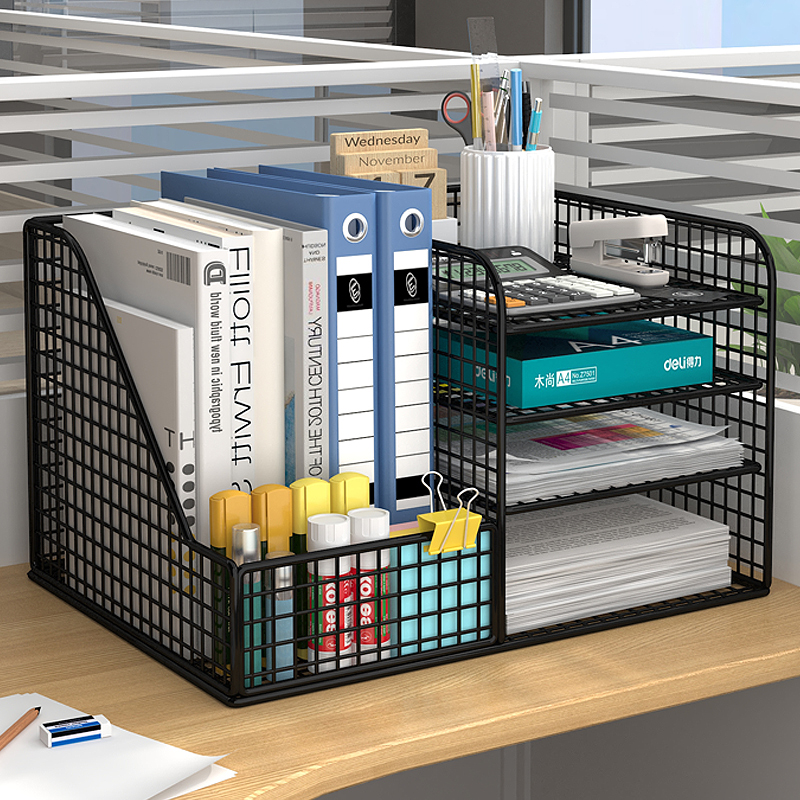 文件收纳层架办公桌置物架文件收纳盒文件夹办公用品大全文件架办