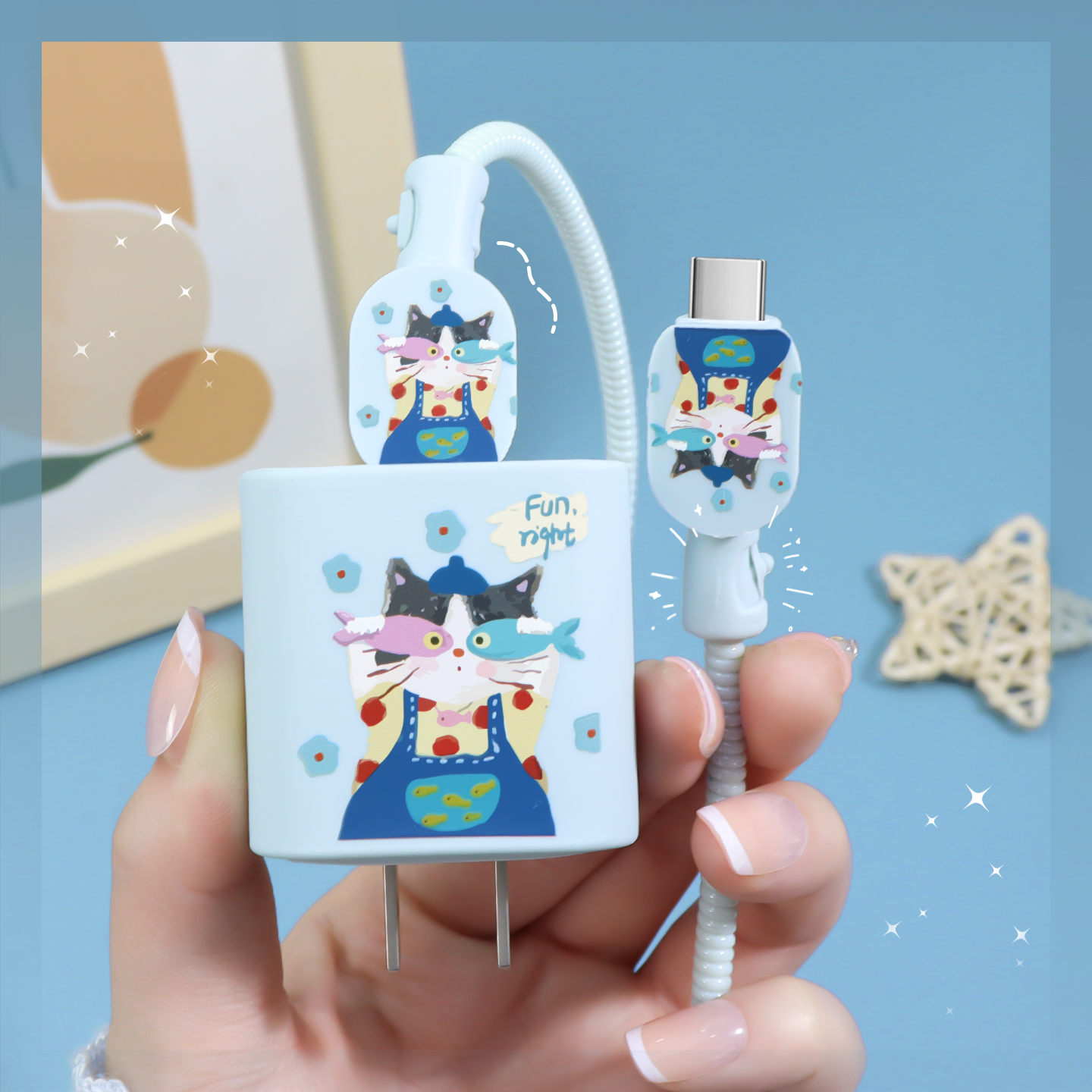 充电器数据线保护套可爱硅胶新款