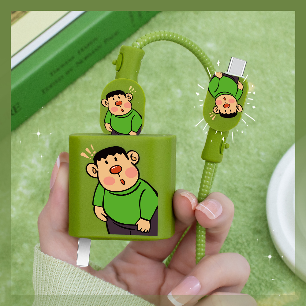 充电器数据线保护套印花硅胶新款