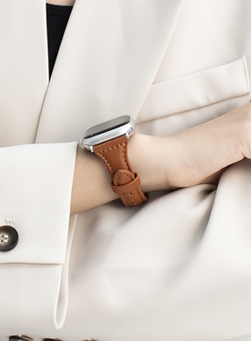 适用iwatch表带applewatch手表带皮iphonewatch苹果手表watchs7/6/5/se皮表带高级感新款ultra真皮女s7s9时尚