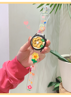 适用华为gt3表带watch3手表带gt2保时捷款GT2E腕带新款配件时尚硅胶贴片黄色太阳花智能运动46/42mm替换表带