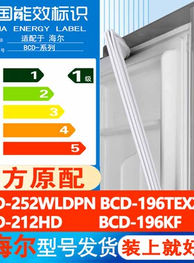 适用海尔BCD252WLDPN 196TEXZA 212HD 196KF冰箱门密封条胶条皮条