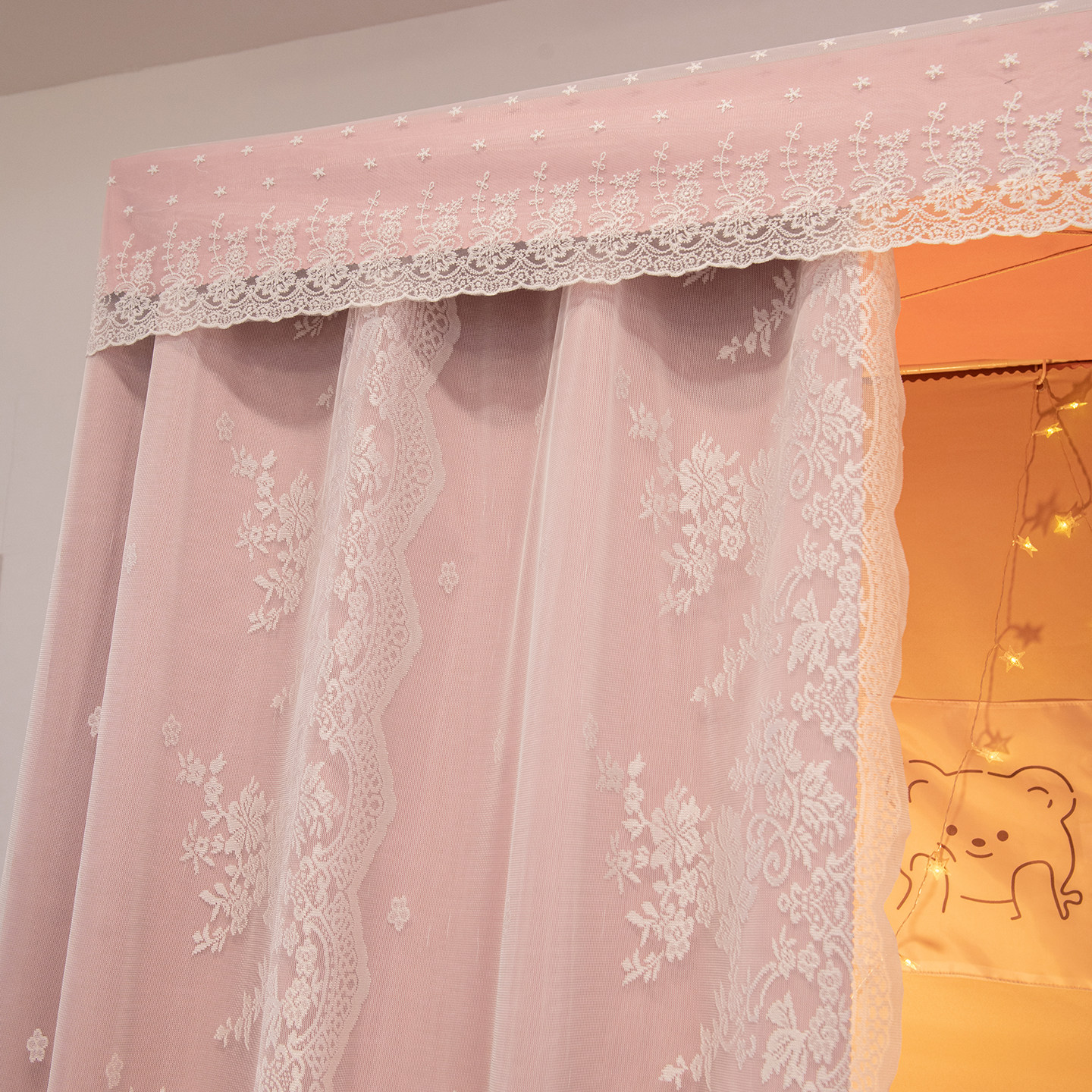 雅师姐学生宿舍上铺床帘强遮光窗帘女生寝室公主风床幔下铺遮光布