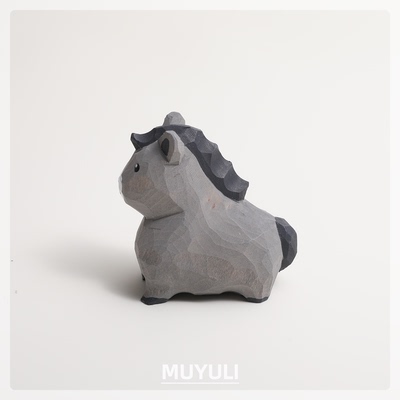 手工木雕小马丨生肖办公桌工位稳定情绪桌面装饰摆件生肖礼物女