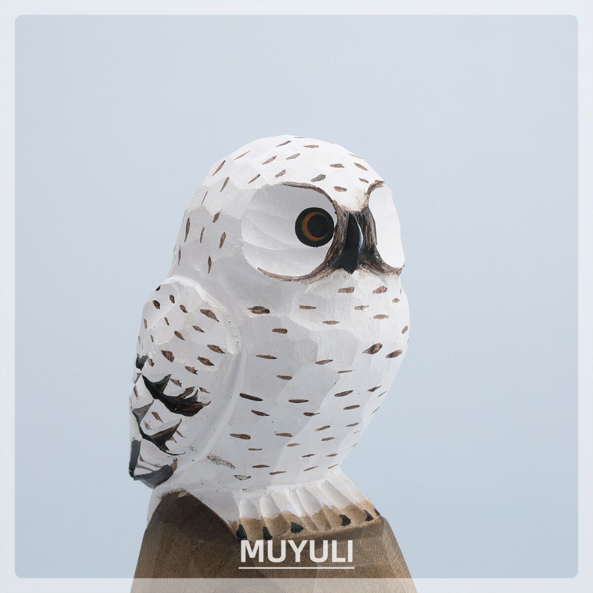 手工木雕雪鸮丨猫头鹰办公室工位电脑桌面摆件创意装饰品可爱礼物