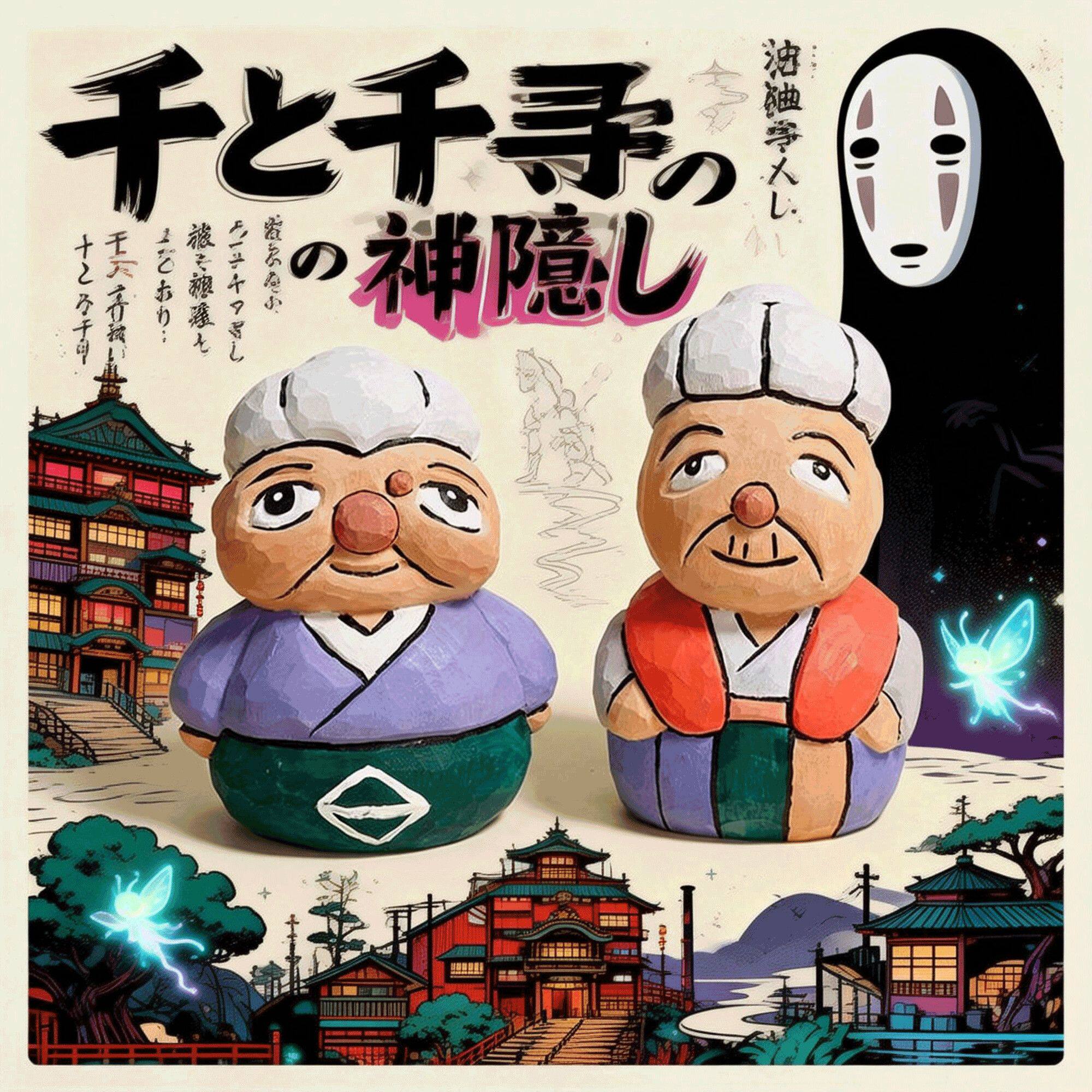 你想活出怎样的人生手工雕雾子汤婆婆摆件木质刻木实木椴木