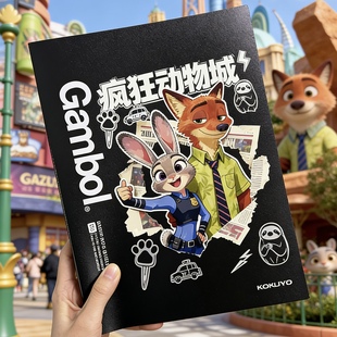 日本国誉kokuyo渡边gambol活页本疯狂动物城外壳可拆卸b5简约学生活动页商务办公记事笔记本子记事本中DIY