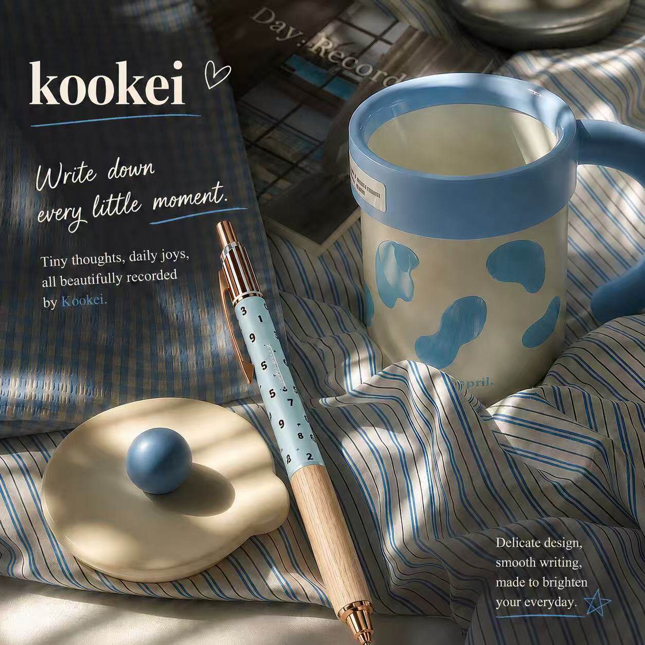 KOOKEI橡木笔握中性笔ST笔尖速干顺滑高颜值可爱波点签字笔0.5初中生专用按动考试水笔签字笔金属办公日系笔图片
