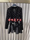 现货速发2021秋新款 丝绒波点荷叶边连衣裙CNA3084340