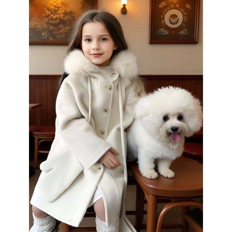 欧洲站韩国童装女童双面羊绒大衣手工毛呢外套羊毛可拆狐狸毛袖中,童装/婴儿装/亲子装,呢大衣,淘宝优惠券,粉丝福利购,淘宝优惠卷