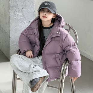 欧洲站韩系新款新国标儿童羽绒服短款90白鸭绒女童中大童加厚面包