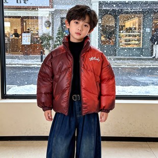 欧洲站儿童厚羽绒服高充绒量男童韩系百搭超好看男孩中大童洋派保