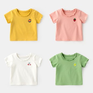 3岁夏季 女宝宝短袖 1纯棉2女童半袖 潮 t恤0男小童上衣婴儿童装 夏装