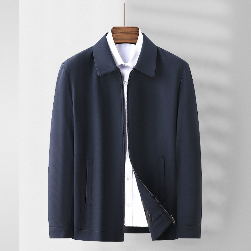 2026新款男士外套爸爸翻领老干部领导夹克中年男装春装中老年上衣