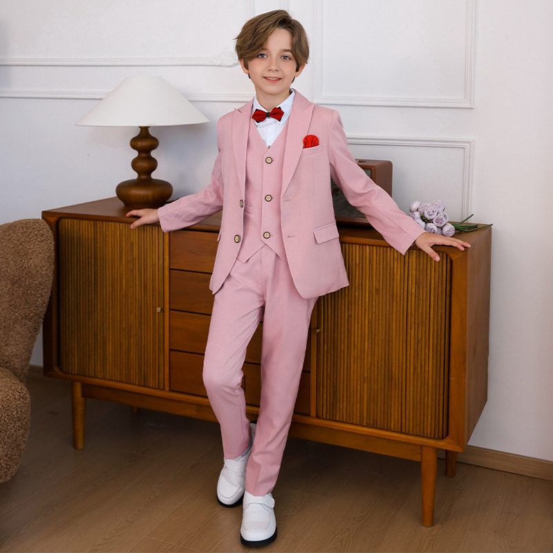 男童西装秋冬新款英伦儿童主持演讲钢琴演出西服花童周岁礼服代发