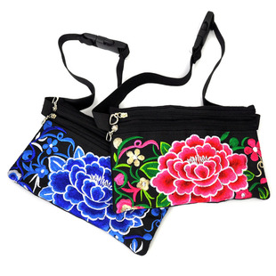 2026年新款源云南民族特色绣花包 民族风绣花腰包刺绣小包包女包