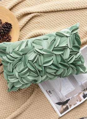 欧美轻奢ins风绿色系列创意抱枕套 别墅装饰几何艺术靠枕靠腰枕