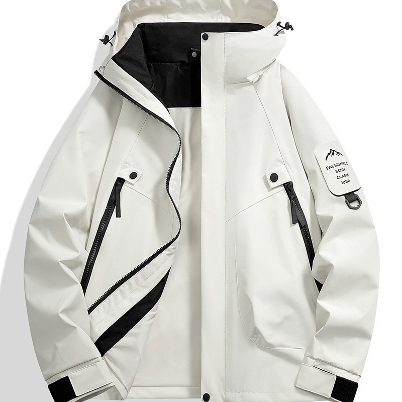 2518春秋薄款单层冲锋衣男女同款户外连帽运动防风防水登山服潮牌