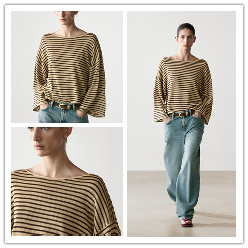 现货 2026女装 MD通勤风纯棉长袖休闲宽松针织衫上衣 05683514707