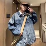 709-2-JK833-P90春单人牛仔全棉复古水洗竖条纹夹克外套男，男装夹克，星座709-2