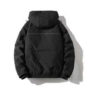 709-MY617-P125 23冬  白底港风冬季加厚连帽休闲棉衣外套男图片