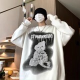 709-2-MY39-P90春单人全棉日系复古小熊温变印休闲大码毛衣外套，男装针织衫/毛衣，星座709-2