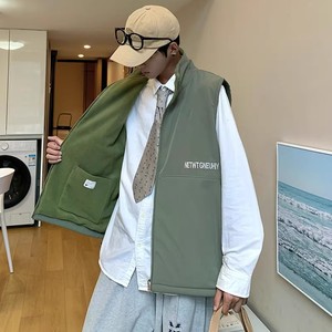 709-2-MJ21-P70 春单人 宽松大码双面穿针织梳织摇粒绒加厚马甲图片