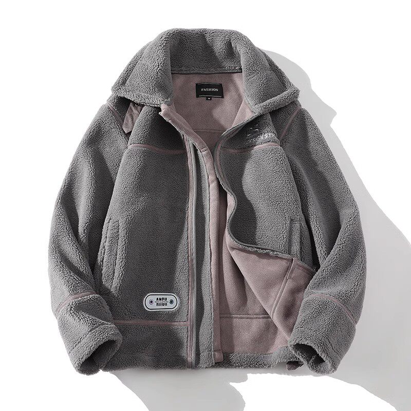 709-MY1009-P13523冬款白底复合羊羔毛立领开衫加厚外套男,男装棉衣,星座709-2