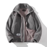 709-MY1009-P13523冬款白底复合羊羔毛立领开衫加厚外套男，男装棉衣，星座709-2