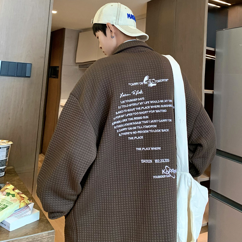 709-2-W608-P80春单人华夫格开衫前后刺绣多色大码卫衣男,男装卫衣,星座709-2