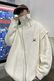 709-2-MY65-P110春单人高领斜拉链金属装饰重工毛衣外套，男装针织衫/毛衣，星座709-2