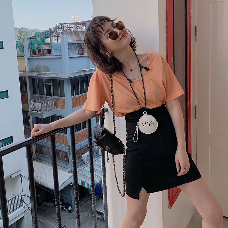 宁小雪不规则开叉黑色半身裙女春季新款韩版高腰修身包臀裙短裙|msdalam kategori Butik wanita / wanita, skirt - dari Buy2taobao.com untuk memberikan perkhidmatan ejen Taobao profesional membeli