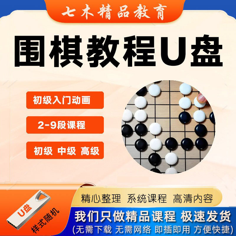 围棋课程U盘少儿童围棋启蒙入门视频教程2-9段零基础自学冲段优盘