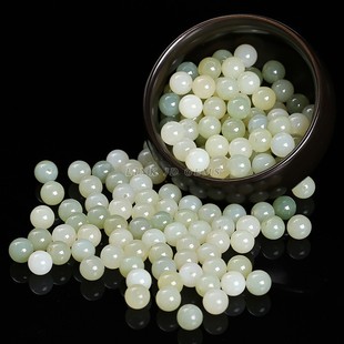 2025晶典珠宝 天然和田玉晴水圆珠子半孔珠diy饰品手串耳饰配件