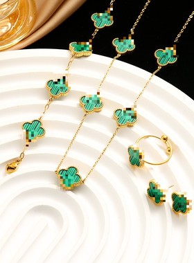 2025欧美跨境五叶花系列不锈钢手链女小众高级轻奢手链简约手链厂