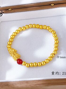 2025金坊新款久不掉色红玛瑙金珠貔貅手链新中式招财纳福貔貅时尚