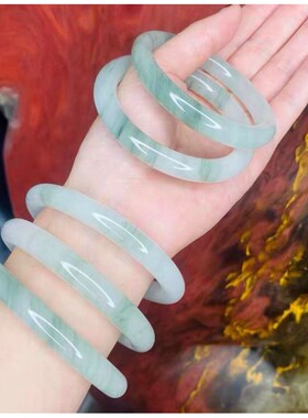 2025晶屿新疆金丝玉天山翠昆仑翠玉圆条手镯白糯金丝玉镯戈壁玉翡