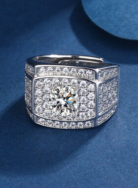 2025玉弘新款欧美轻奢锆石戒指高贵霸气男戒小众ins设计百搭戒指