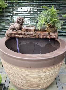 禅意流水器循环过滤增氧生态缸鱼缸池装饰摆件客厅阳台庭院造景观