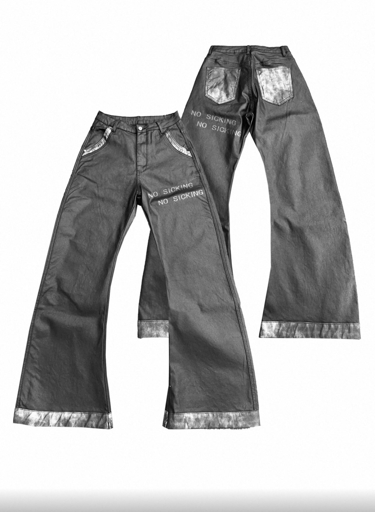 NOSICKING25FW刷蜡裤